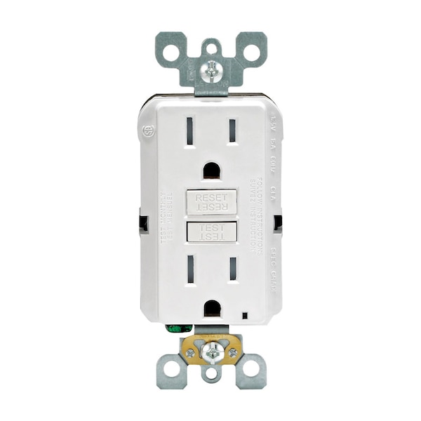 Leviton Leviton SmartlockPro 15 amps 125 V Duplex White GFCI Outlet 5-15R 1 pk GFTR1-0KW - main